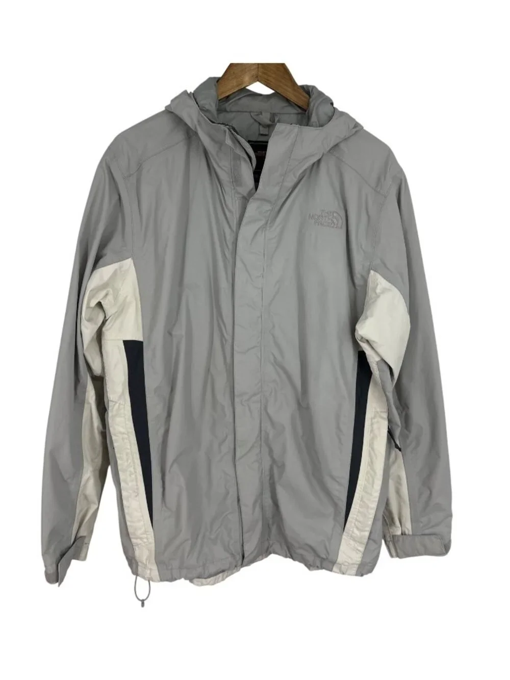 The North Face Mens Gray & White Lightweight Hooded Jacket Size L